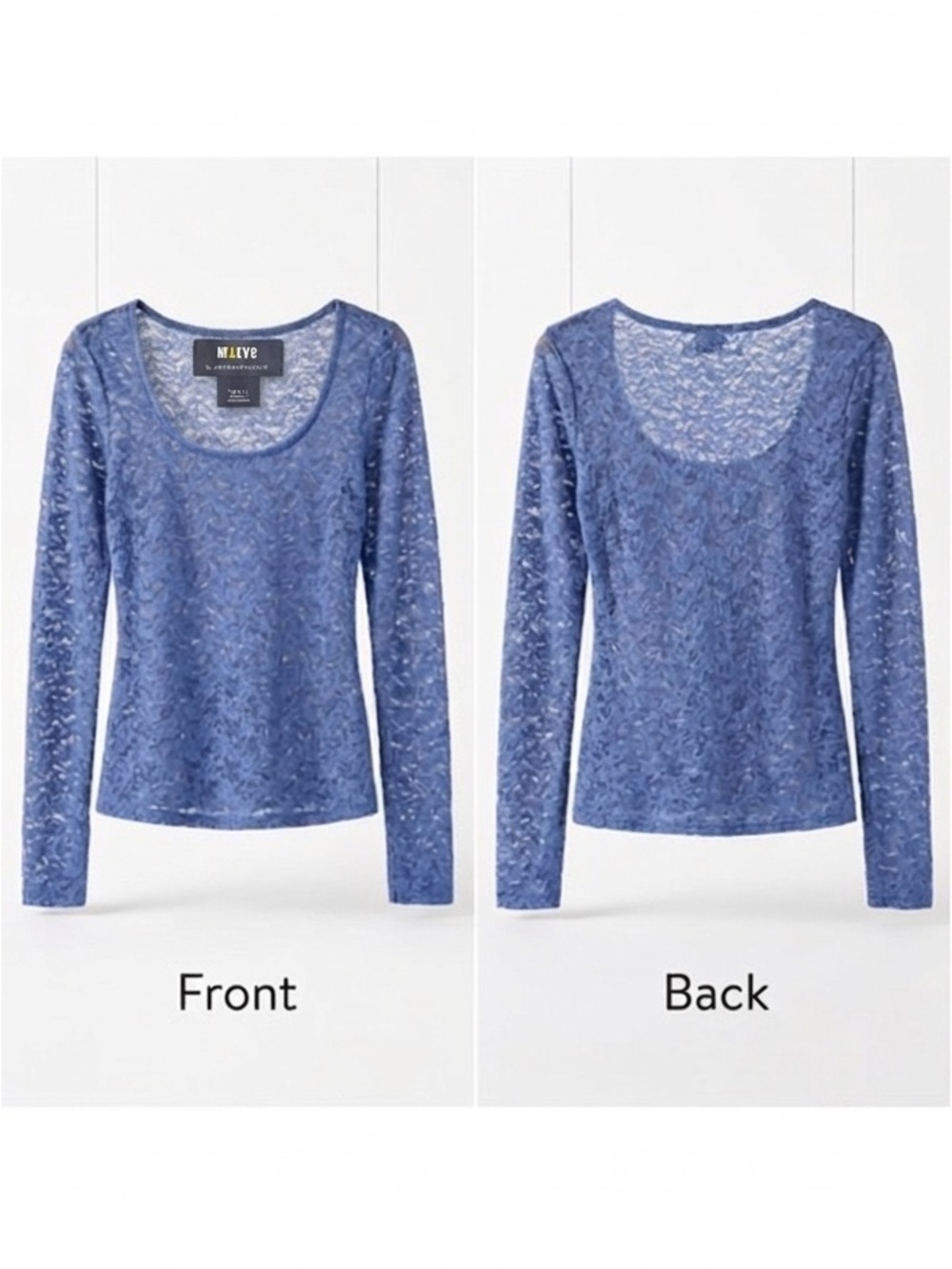 NWT Anthropologie Maeve Lilac Lace Long Sleeve Top Scoop Neck Size Small - Picture 8 of 8